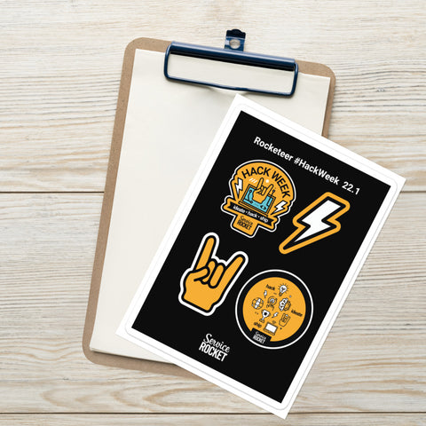 Hack Week Sticker sheet